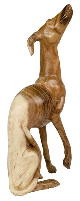 Wooden Greyhound 50Cm Natural Finish - Click Image to Close